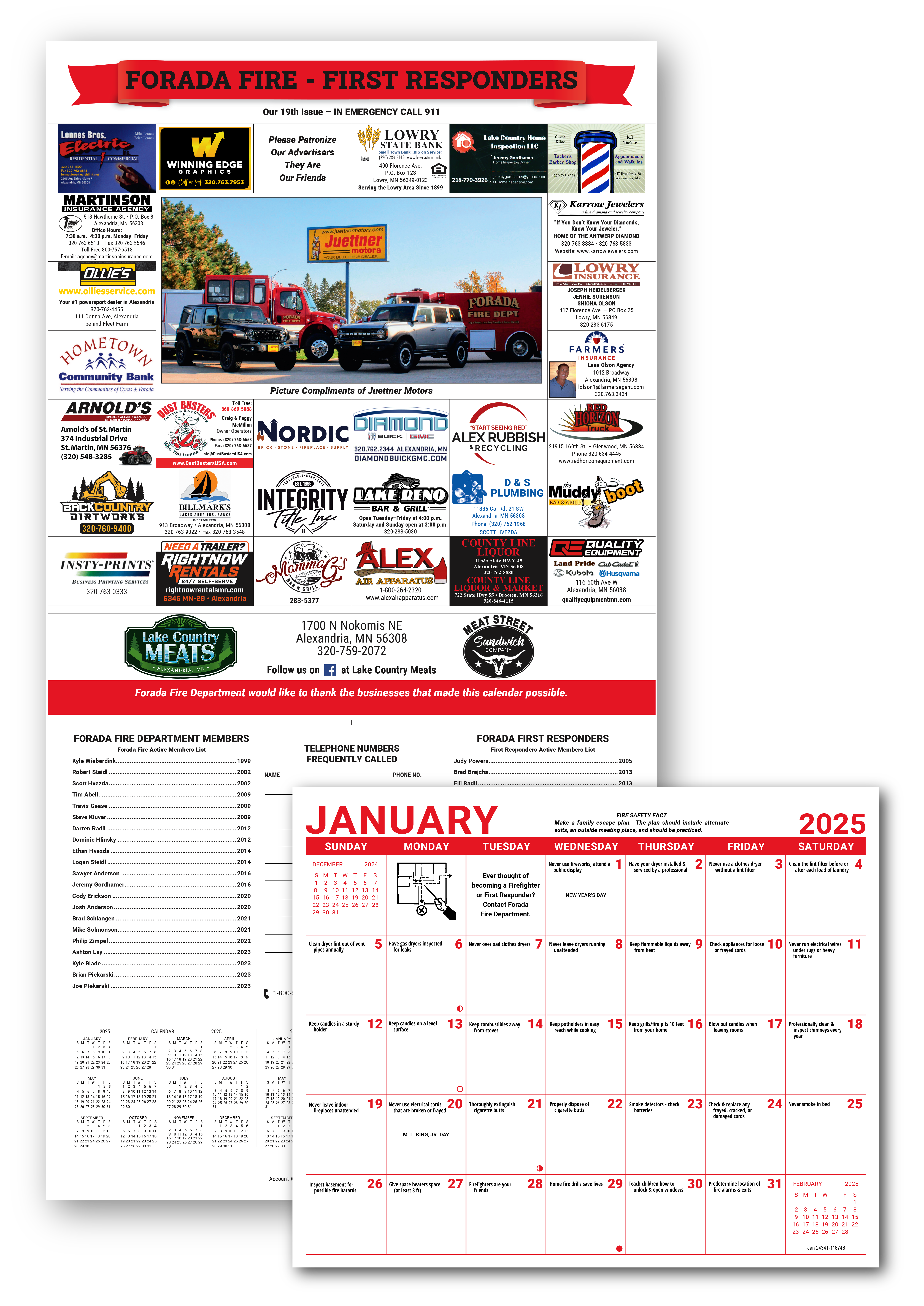 Forada's 2025 calendar